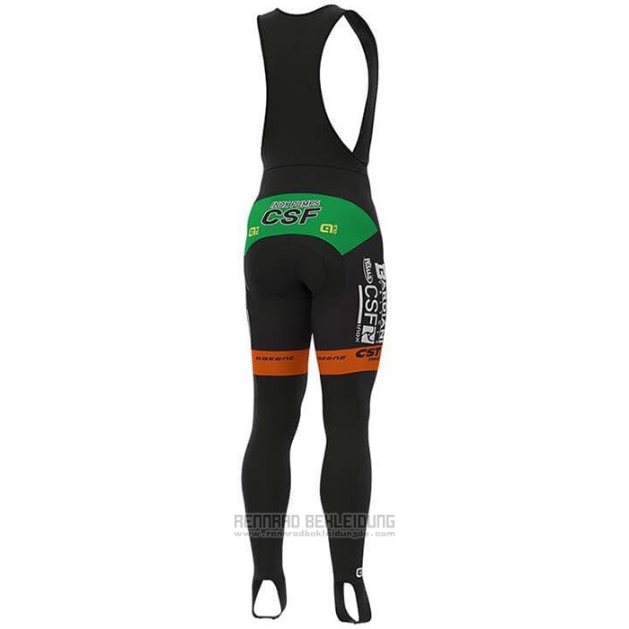 2019 Fahrradbekleidung Bardiani Csf Grun Orange Trikot Langarm und Tragerhose - zum Schließen ins Bild klicken